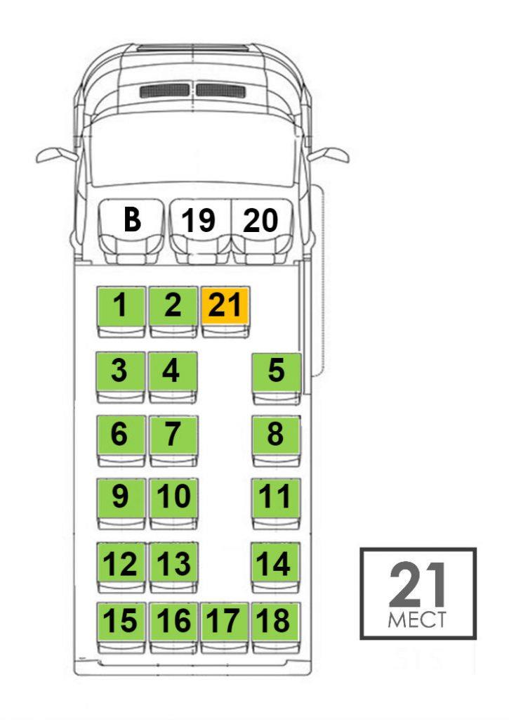 Схема мест мерседес спринтер 20 мест